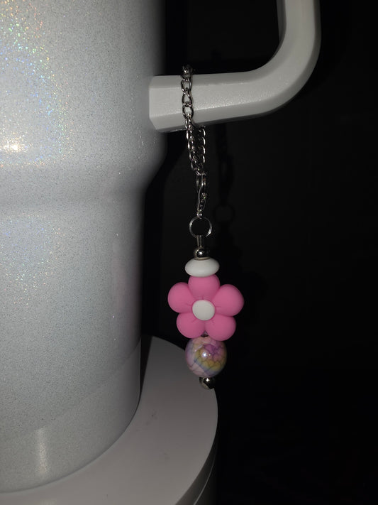 Pink Daisy Cup Charm