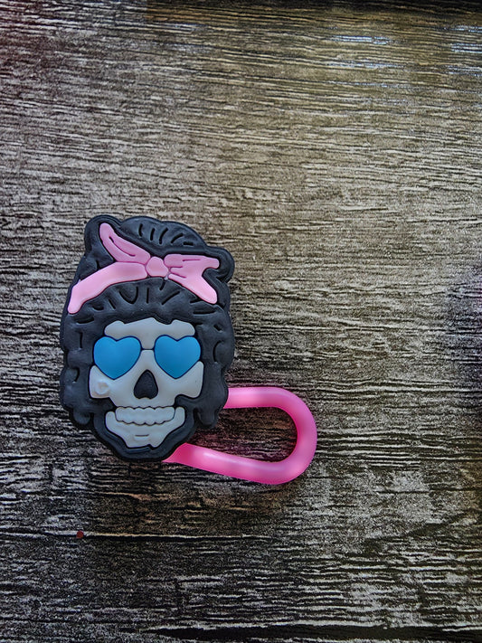 Female Skull Straw Topper